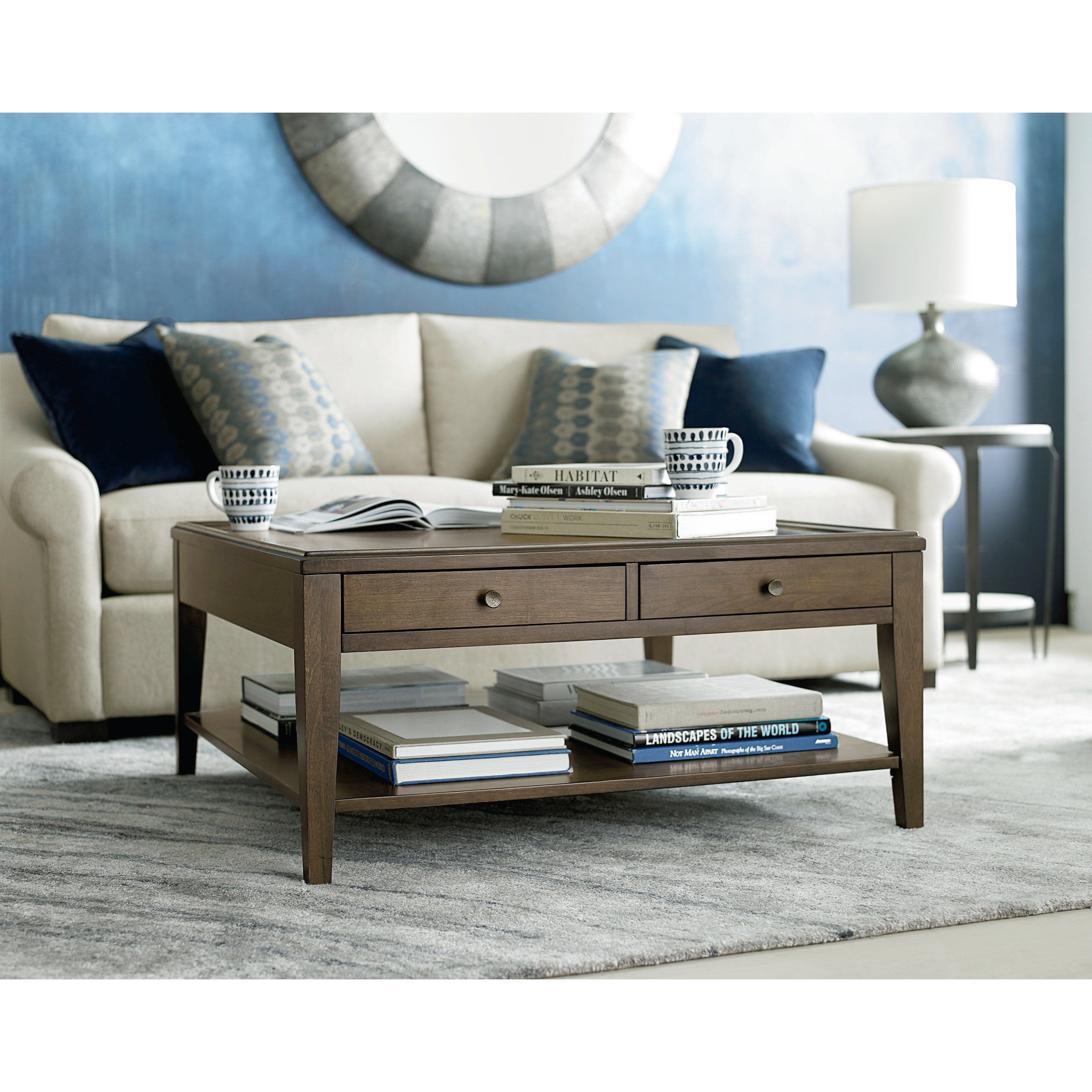 Bassett Palisades 65590615 Square Cocktail Table with Drawer VanDrie